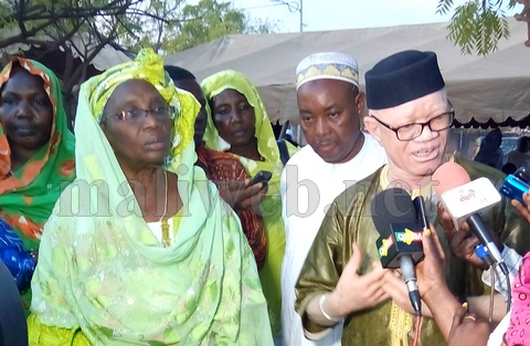 La présidente de l'UNAFEM, Mme Tall Lalaïcha Lamine Diarra, lors de la célébration du Maouloud à Koutiala