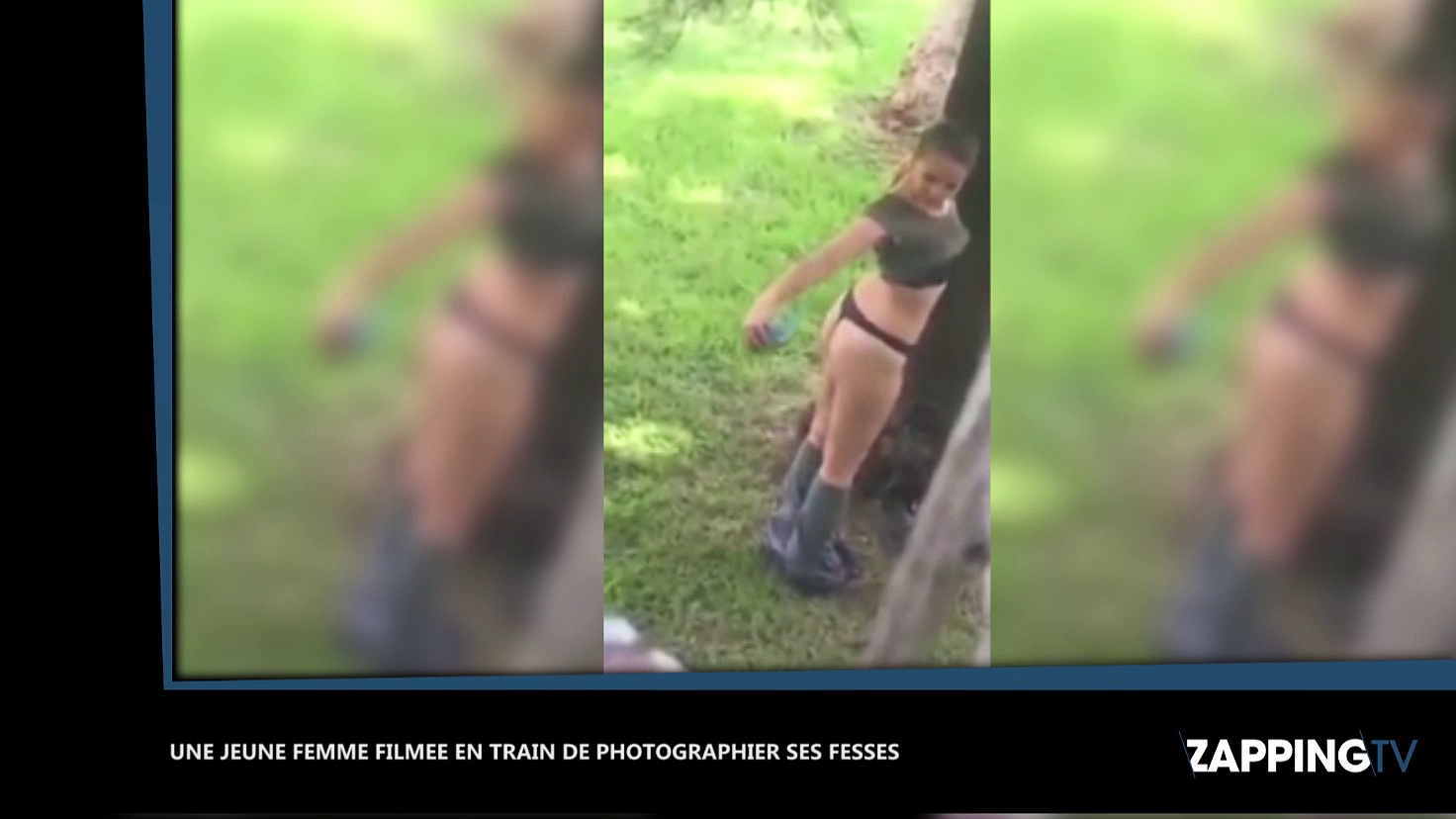 Une jeune femme surprise en train de photographier ses fesses, la vidéo coquine