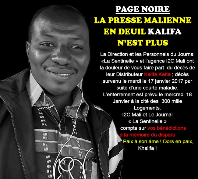 Page noire : La Presse Malienne en deuil,  Kalifa n’est plus