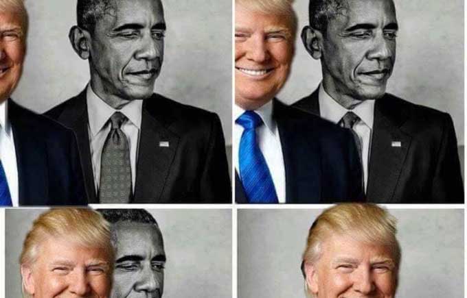 Donald Trump retweete un montage où il éclipse Barack Obama, les internautes le ridiculisent