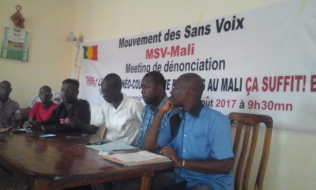 Contre l’ingérence Française au Mali :  Le Mouvement sans voix du Mali s’indigne