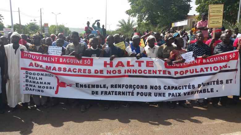 Multiplication des tueries des civils dans le centre :  Une manifestation contre le mutisme des forces étrangères