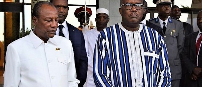 Lors de la réception offerte à son homologue burkinabè Roch Kaboré :  Le président guinéen Alpha Condé annonce un renforcement du contingent guinéen au Mali