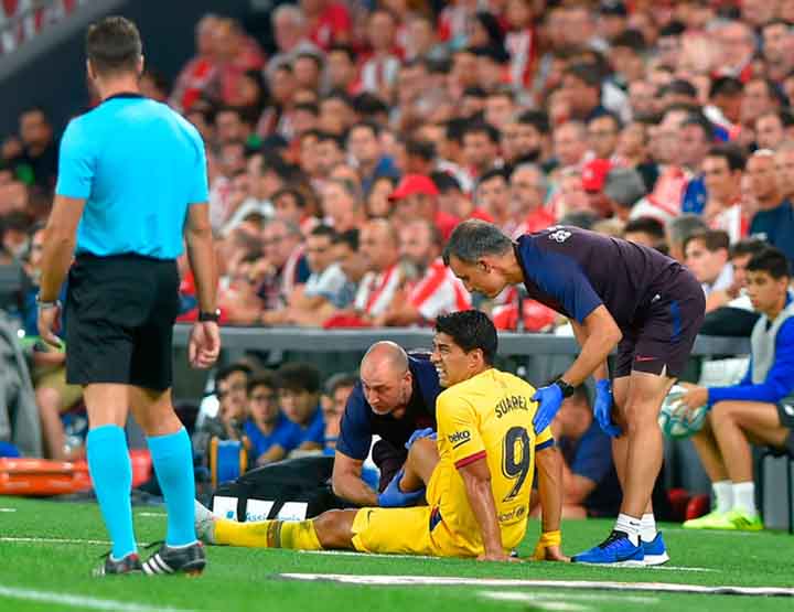 Luis Suarez blessé au mollet vendredi à Bilbao