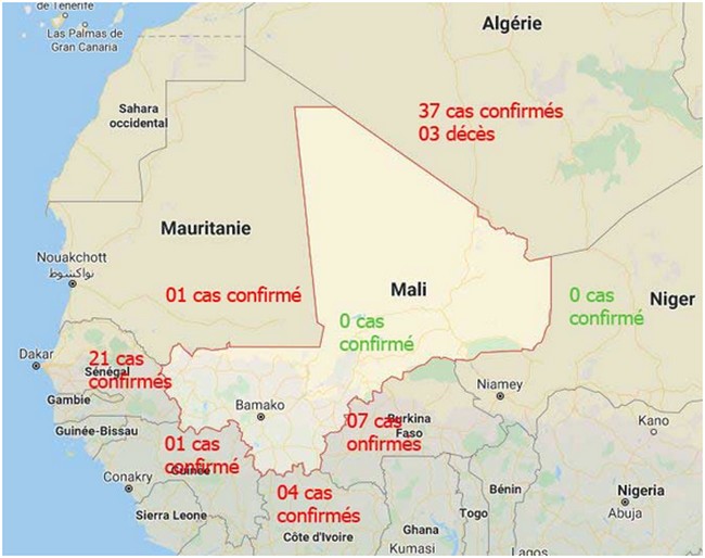 Mali : 03 cas testés négatifs au coronavirus, 02 résultats en attente