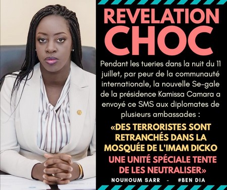 Message d'alerte envoyé par Kamissa Camara aux ambassades :  Fakenews