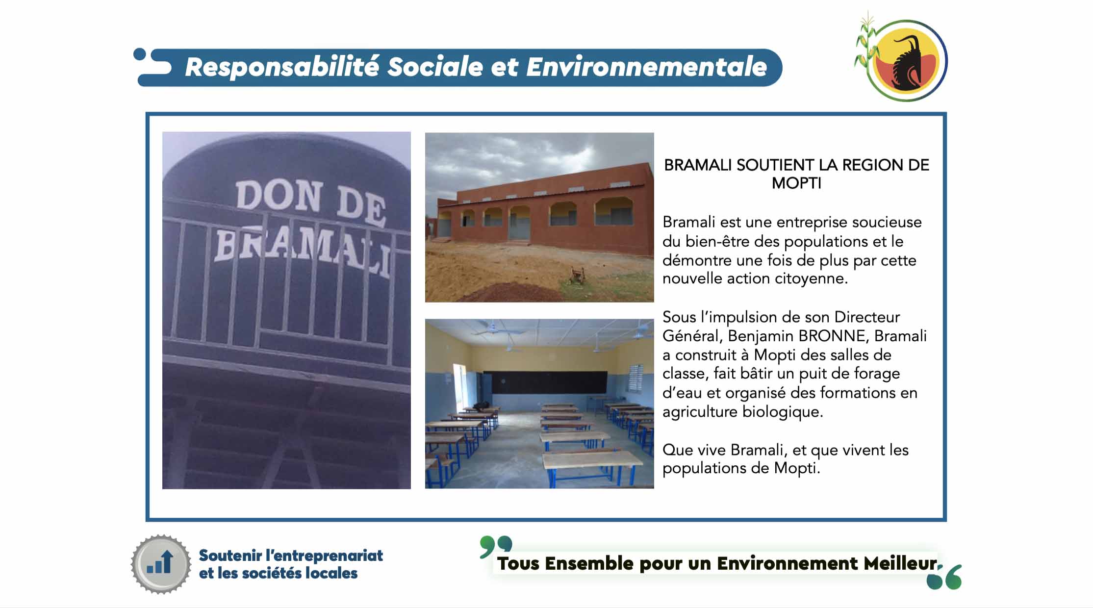 La BRAMALI soutient la région de Mopti