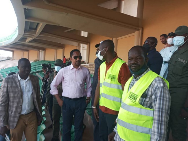 Mossa Ag Attaher lors de sa visite d'hier au stade du 26 mars : "Aujourd'hui, c'est un stade brillant que nous sommes en train de voir et l'espoir est permis pour la suite"