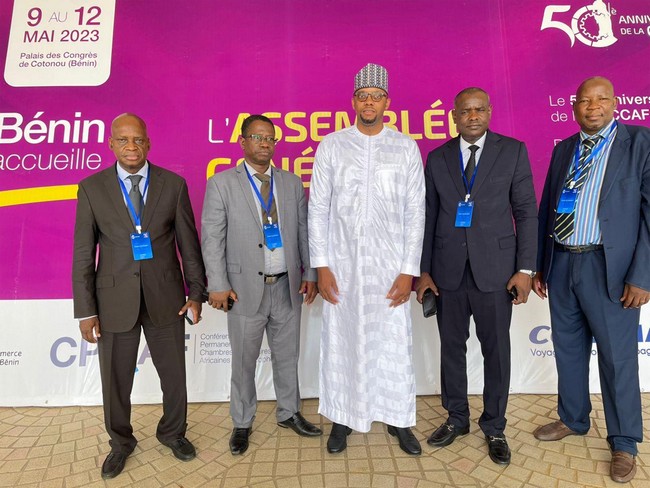 47e assemblée générale de la CPCCAF, couplée à son 50e anniversaire et clôture du programme archipelago, à cotonou, bénin : Une forte délégation de la CCIM, conduite par le vice-président Issa Yattassaye, a pris part aux travaux